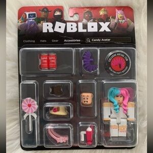 NIB! Roblox Avatar Shop: Candy Avatar Figurine, Accessories + Exclusive